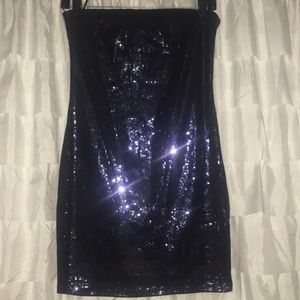 Dark Blue Sequin Dress